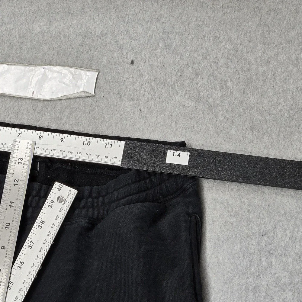 Stussy Men Activewear Pants M Black Embroidered Sweatpants Fleece READ
